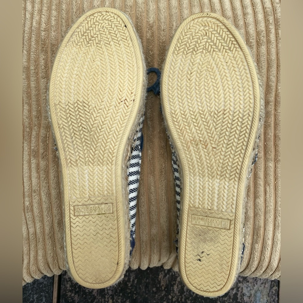 Sperry Navy and Cream Espadrilles with Jute Sole - Picture 7 of 9